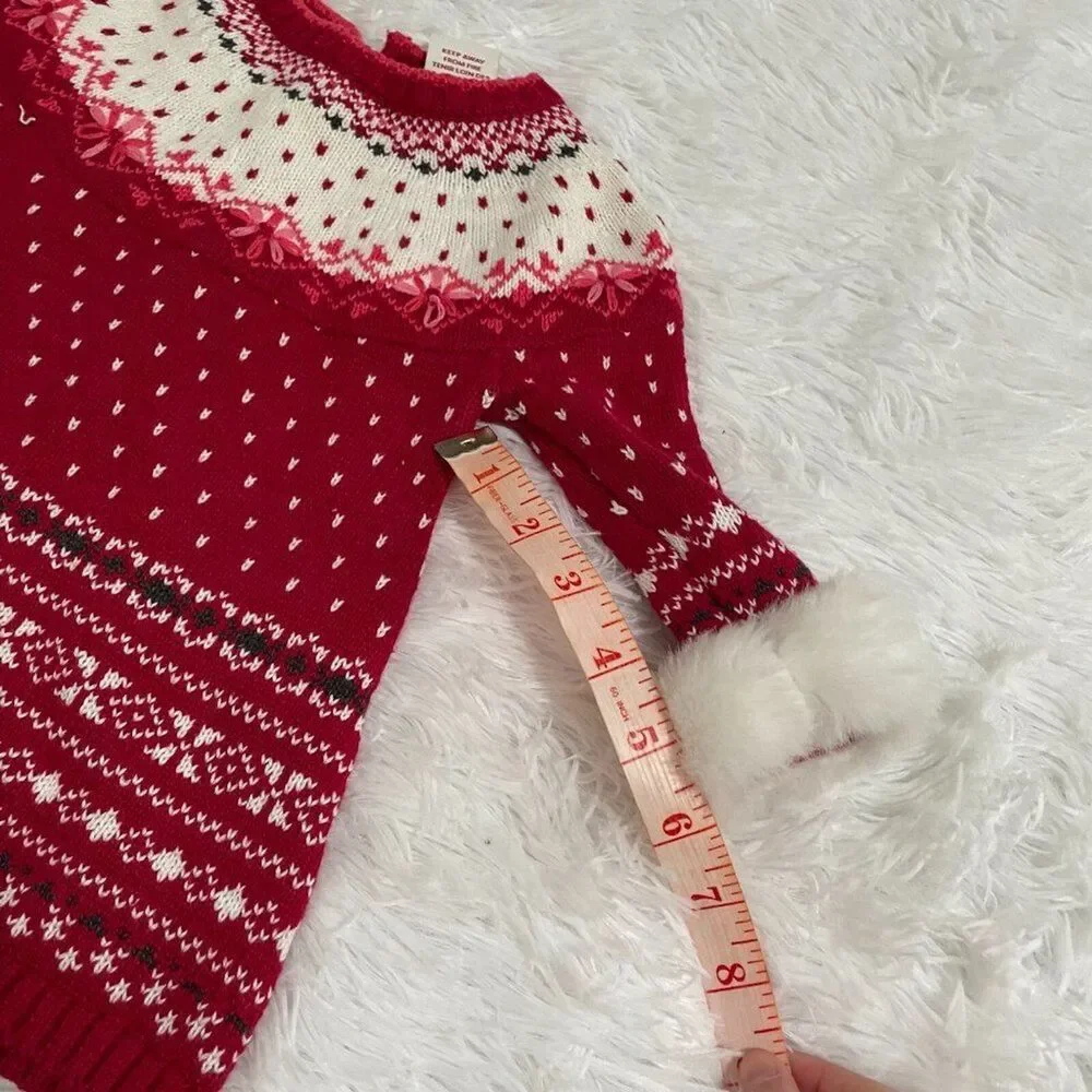 Kids Aspen Snow Flake Sweater in Red and White Size 0-3M